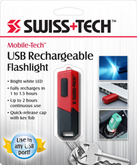 USB Rechargeable Flashlight w/Clamshell
